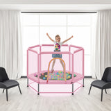 55'' Toddlers Trampoline with Safety Enclosure Net and Balls, Indoor Outdoor Mini Trampoline for Kids - V.I.P Digital Presence