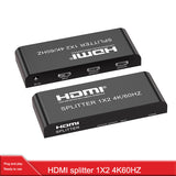 HDMI Distributor 1x2 4K60HZ Series HDMI One In Two Out Divider HD Video Same Screen Device - V.I.P Digital Presence