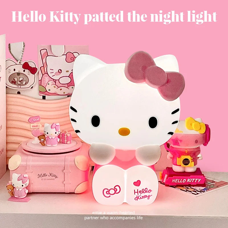 Kawaii Sanrio Hello Kitty Pat Night Light Girls Bedroom Bedlight Anime Hellokitty Night Lamp Desktop Decor Ornaments Girls Gift - V.I.P Digital Presence