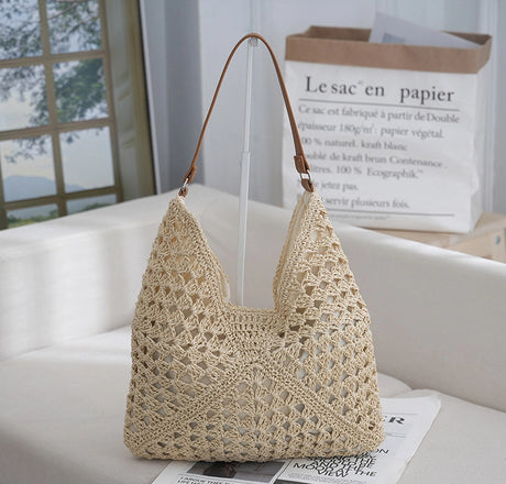Hollow out straw woven bag woven belt armpit bag - V.I.P Digital Presence