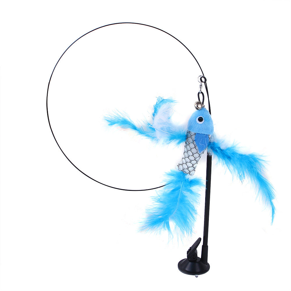 Suction cup cat toy stick that can be attached and held with steel wire multi head interchangeable cat toy and pet supplies - V.I.P Digital Presence