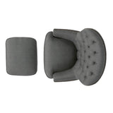Modern grey fabric club chair and Ottoman set, stylish cushioned armchair, paired with Ottoman style - V.I.P Digital Presence
