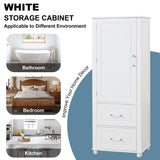 Tall bathroom storage cabinet with two drawers and adjustable shelves for independent storage - V.I.P Digital Presence