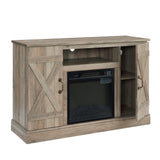 Farmhouse Classic Media TV Stand Antique Entertainment Console with 18" Electric Fireplace Insert for TV up to 50" with Open - V.I.P Digital Presence