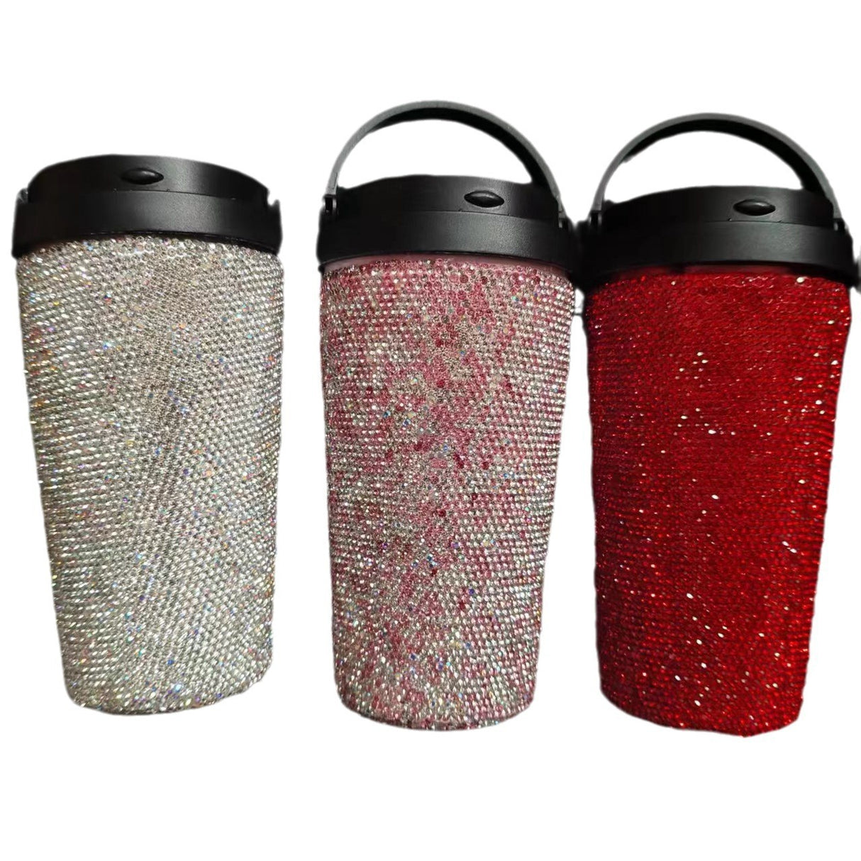 Diamond inlaid vacuum stainless steel coffee cup creative handle insulated cup vacuum portable car cup - V.I.P Digital Presence