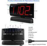 GING YHAU alarm clock large digital rotating base 2-level brightness digital clock bedroom bedside alarm clock - V.I.P Digital Presence