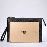A4 Men's Genuine Leather Underarm Bag Zipper Cowhide Crocodile Pattern Men's Mobile Phone Bag - V.I.P Digital Presence