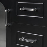 30" Bathroom Vanity with Sink, Bathroom Vanity Cabinet with Two Drawers and Door, Adjustable Shelf, Solid Wood and MDF, Black - V.I.P Digital Presence