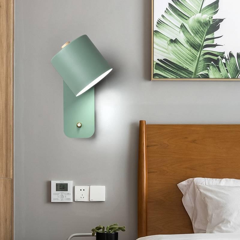 Nordic bedroom bedside lamp wall lamp study dining room corridor with switch wall lamp macaron LED minimalist wall lamp - V.I.P Digital Presence