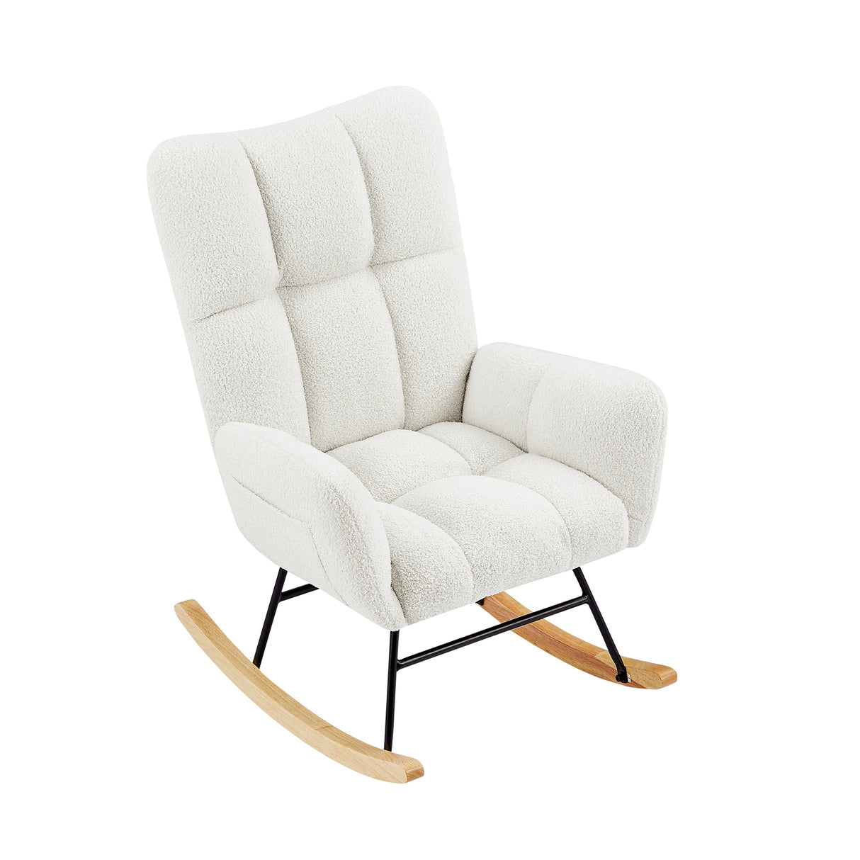 off white teddy fabric rocking chair - V.I.P Digital Presence
