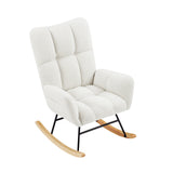 off white teddy fabric rocking chair - V.I.P Digital Presence