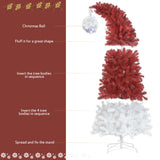 6FT hinge fir artificial fir curved top Christmas tree, bendable, 1250 lush branch hints, 300 LED Christmas lights - V.I.P Digital Presence