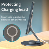 Soporte magnético para teléfono de escritorio, de aleación de aluminio, con carga inalámbrica, portátil, plegable y giratorio, con soporte Magsafe