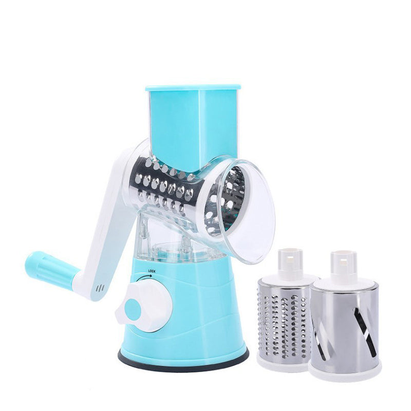 5-in-1 Cheese Grater: Gourmet, Rotary with Hand Crank, 10 Blades (3 Blades-C), for Cheese & Vegetable Slicing. - V.I.P Digital Presence