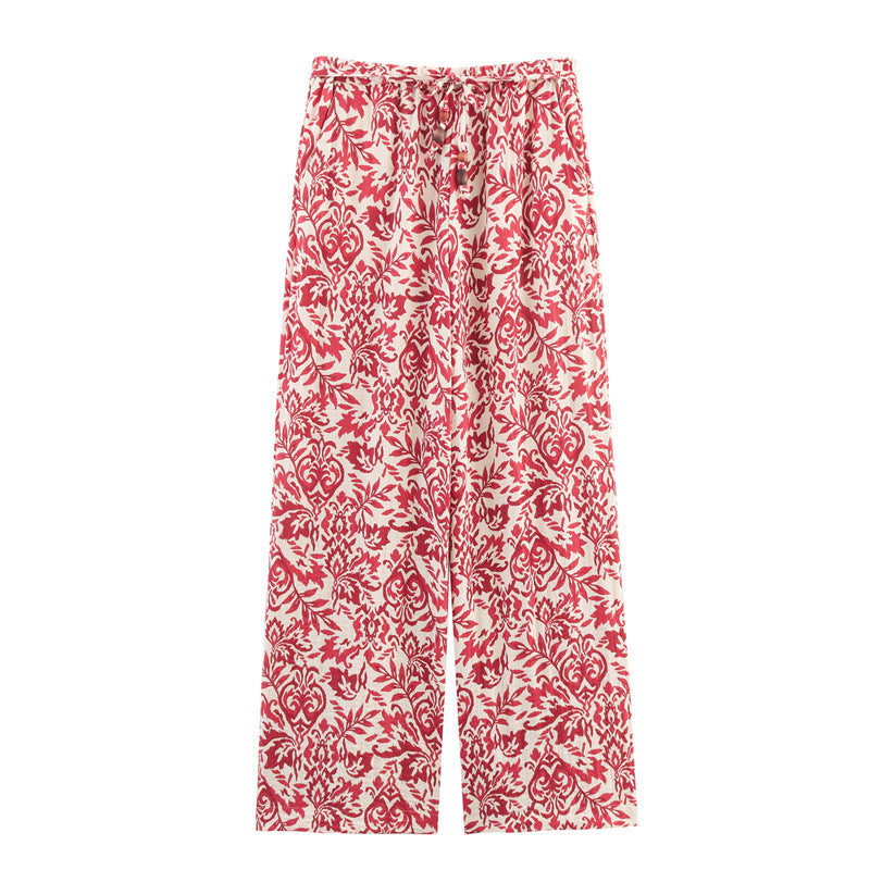 Style Women's Fashion Casual Printed Long Sleeve Top and Wide Leg Pants - V.I.P Digital Presence
