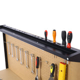 Steel Workbench Tool Storage Work Bench Workshop Tools Table W/Drawer and Peg Board ,4xAC outlets 2xUSB Ports - V.I.P Digital Presence