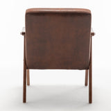 Medieval modern chair, solid wood frame living room chair, accent chair with ultra thick backrest - V.I.P Digital Presence