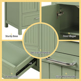 36 inch bathroom vanity with sink, one double door cabinet one large drawer and one flip drawer solid wood and MDF board, green - V.I.P Digital Presence