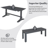 TREXM 3-piece retro cutlery set, rectangular stand table, and 2 wooden stools for 4 people (gray) - V.I.P Digital Presence