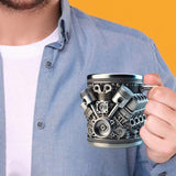 3D Engines - designed Stainless Steel Mug. Ideal for coffee/beer, a fun home & office drinking accessory. - V.I.P Digital Presence