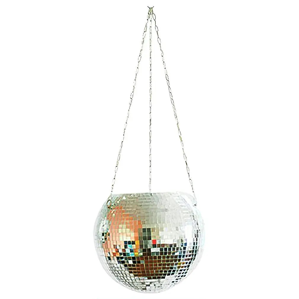 Disco Ball Hanging Flower Pot For Indoor Plants Bohemian Style Flower Planter Pots Rope Mirror Hanging Basket Garden Decor - V.I.P Digital Presence