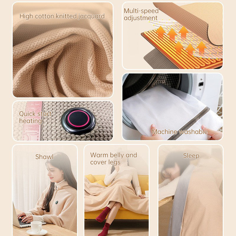 Versatile Women's Portable Heated Shawls: Combining Soft Zipper and USB Heating Technology for Cozy Warmth - V.I.P Digital Presence