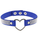 Japan's Harajuku Soft Girl Black Rhinestone Peach Heart Love-Shaped Collar Women's Neck Strap Collarbone Necklace Short - V.I.P Digital Presence