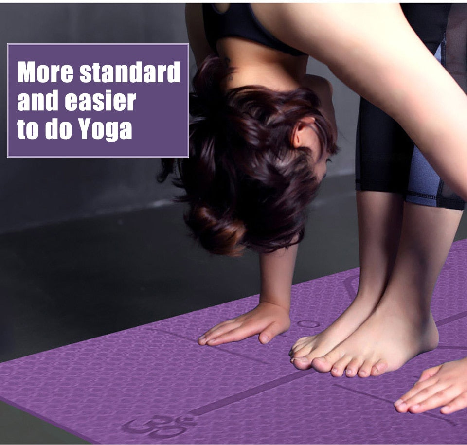 1830*610*6mm TPE Yoga Mat with Position Line Non Slip Carpet Mat For Beginner Environmental Fitness Gymnastics Mats - V.I.P Digital Presence