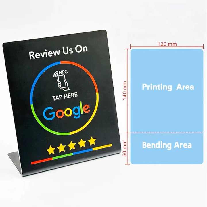 Google comment card NFC standing card NTAG213URL written into Apple Android phone touch NFC review card - V.I.P Digital Presence