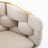 Luxury modern simple leisure velvet single sofa chair bedroom manicure table back chair beige - V.I.P Digital Presence