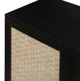 Rattan 4-Door Sideboard , Sideboard Buffet Storage Cabinet,Accent Storage Cabinet , Large Cabinet With 4 Rattan Decorated Doors - V.I.P Digital Presence