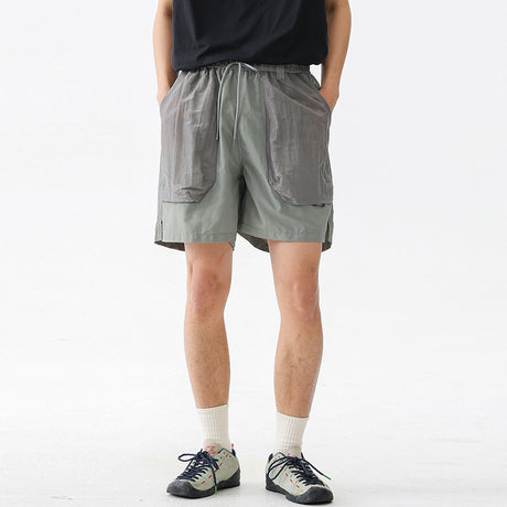 Color Block Pocket Short Length Men's Summer Casual Loose Street Trendy Ins Elastic Waist Sports Shorts - V.I.P Digital Presence