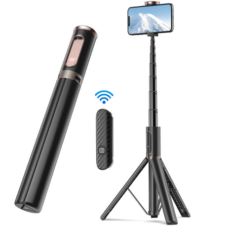 New 150cm Long Selfie Stick Tripod Carbon Fiber Plastic Detachable Remote Control AB202 Max Phone Compatibility Rotatable - V.I.P Digital Presence