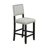 TREXM 5-Piece Counter Height Dining Set, Classic Elegant Table and 4 Chairs in Espresso and Beige - V.I.P Digital Presence