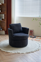 Rotating bucket chair living room comfortable circular sofa chair 360 degree rotating bucket chair armchair (black) - V.I.P Digital Presence