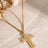 18K Gold-Plated Inlaid Zircon Cross Necklace - V.I.P Digital Presence