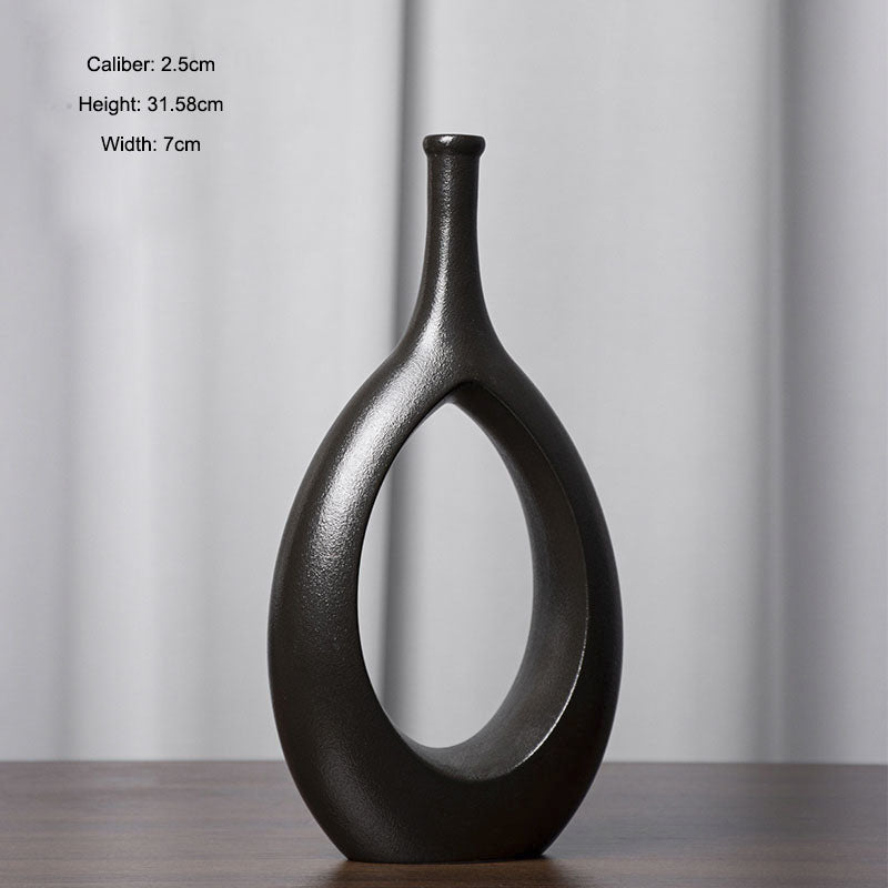 Nordic style light luxury hydroponic ceramic vase decoration, living room desktop flower arrangement, home decoration - V.I.P Digital Presence