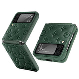 Funda para teléfono Galaxy Samsung Z Flip3 con bisagra Violent Bear, funda protectora Flip3 de cuero liso y plegable.