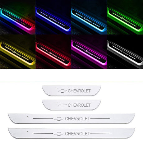 Acrylic Universal Car Led Welcome Pedal Light Led Moving Door Scuff Led Door Sill Scuff Plate car logo  4PCS Set - V.I.P Digital Presence