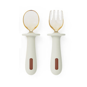 Adjustable color PPSU silicone fork and spoon set, children's stainless steel spoon and fork, baby training supplementary food tableware set of 2 pieces - V.I.P Digital Presence