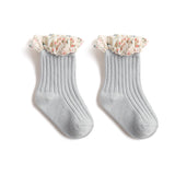 New Girls Socks Combed Cotton Korean Style Baby Socks Chiffon Floral Princess Lace Mid Tube Socks - V.I.P Digital Presence