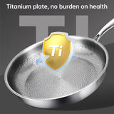 German uncoated pure titanium frying pan with fish - scale hammer pattern. Non - stick, ideal for household steak frying, a piec - V.I.P Digital Presence