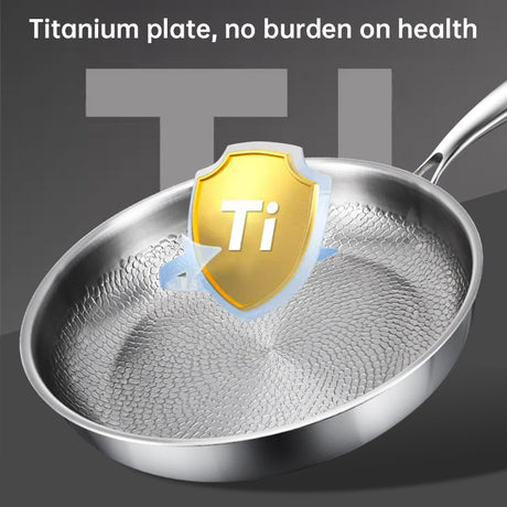 German uncoated pure titanium frying pan with fish - scale hammer pattern. Non - stick, ideal for household steak frying, a piec - V.I.P Digital Presence