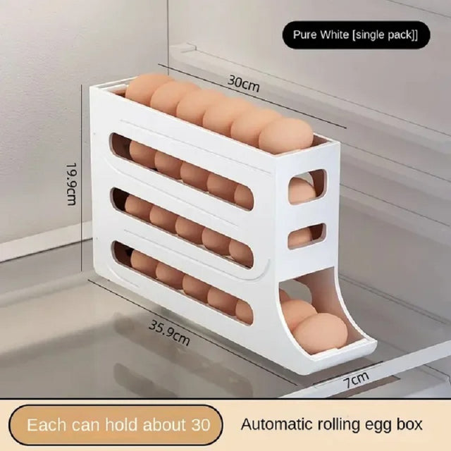 Refrigerator Egg Storage Box Automatic Scrolling Egg Holder Kitchen Large Capacity Dedicated Rolling Egg Storage Box for Kitchen - V.I.P Digital Presence