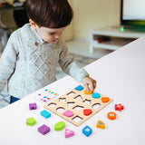 Wooden shape matching block box, children's early education cognitive color, graphic matching card, matching block toy - V.I.P Digital Presence