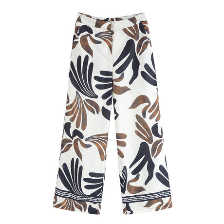 Spring and Summer NewStyle Design Sense Unique All-Match Casual Loose Retro Commuting Printed Wide-Leg Pants - V.I.P Digital Presence