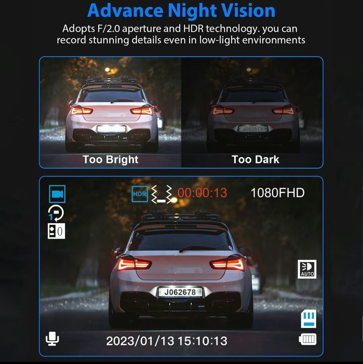 3-Camera Dash Cam – Front, Rear & Inside Car Recorder with WiFi & Night Vision - V.I.P Digital Presence