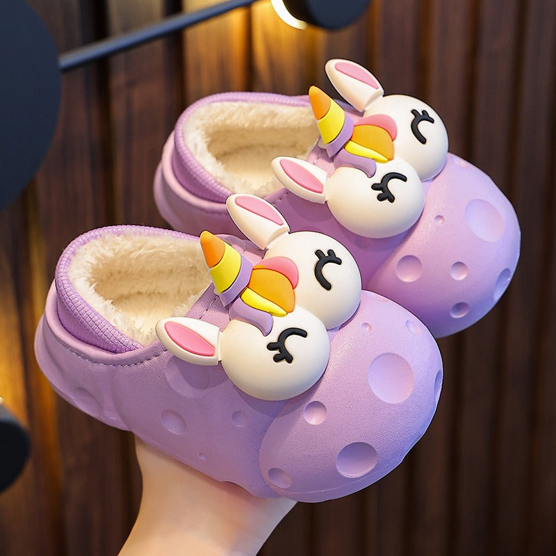 Autumn and winter baby cotton slippers for boys and girls, warm and plush bag with cotton cover and waterproof large, medium, and small children cotton slippers - V.I.P Digital Presence
