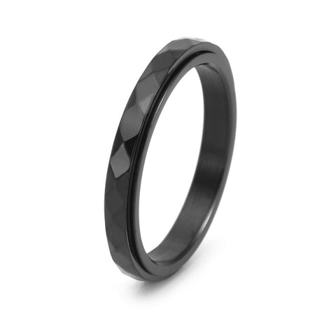 Diamond shaped niche jewelry for women, narrow cut food ring, rotatable ring - V.I.P Digital Presence