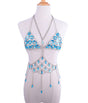 Queen Bling Metal Tassel Details Tank Tops Festival Rave Clothing Summer Sexy Backless Rave Body Chain Beach Tops - V.I.P Digital Presence